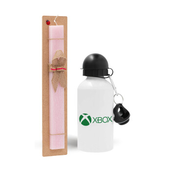 xbox, Πασχαλινό Σετ, παγούρι μεταλλικό αλουμινίου (500ml) & πασχαλινή λαμπάδα αρωματική πλακέ (30cm) (ΡΟΖ)