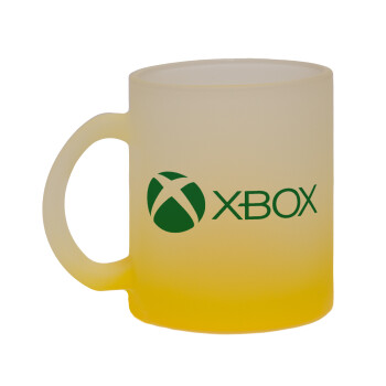 xbox, Κούπα γυάλινη δίχρωμη με βάση το κίτρινο ματ, 330ml