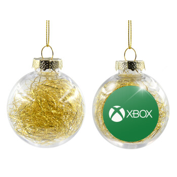 xbox, Χριστουγεννιάτικη μπάλα δένδρου διάφανη με χρυσό γέμισμα 8cm