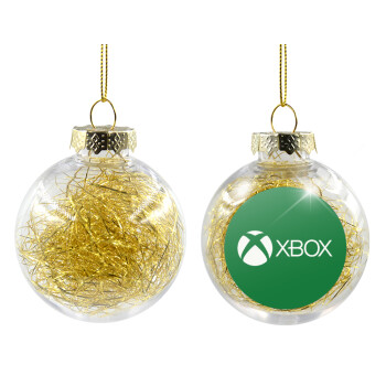 xbox, Transparent Christmas tree ball ornament with gold filling 8cm