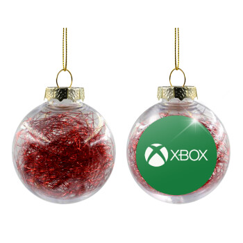 xbox, Χριστουγεννιάτικη μπάλα δένδρου διάφανη με κόκκινο γέμισμα 8cm