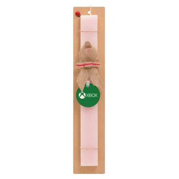 xbox, Easter Set, wooden keychain & scented flat Easter candle (30cm) (PINK)