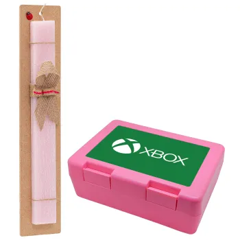 xbox, Easter Set, children's snack container PINK & scented flat Easter candle (30cm) (PINK)