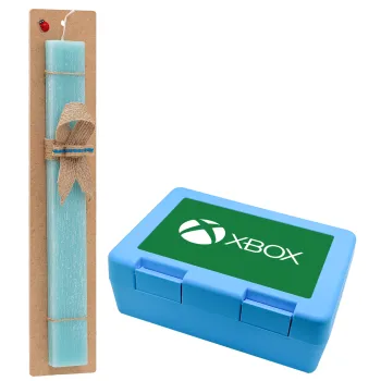 xbox, Easter Set, children's snack container BLUE & Easter aromatic flat candle (30cm) (TURQUOISE)