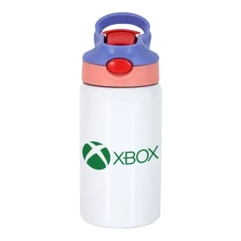xbox, Children's hot water bottle, stainless steel, with safety straw, pink/purple (350ml)