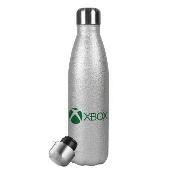 xbox, Metallic Glitter Silver Thermos Flask (Stainless steel), double-walled, 500ml