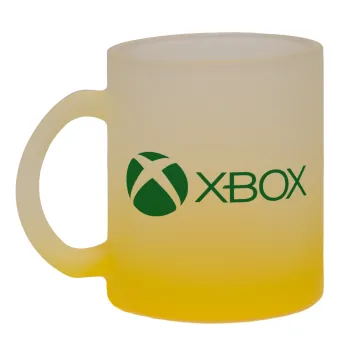 xbox, Κούπα γυάλινη δίχρωμη με βάση το κίτρινο ματ, 330ml