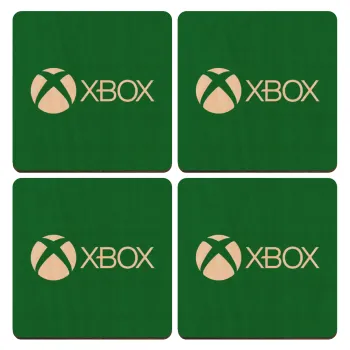 xbox, ΣΕΤ x4 Σουβέρ ξύλινα τετράγωνα plywood (9cm)
