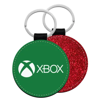 xbox, Μπρελόκ Δερματίνη, στρογγυλό ΚΟΚΚΙΝΟ (5cm)