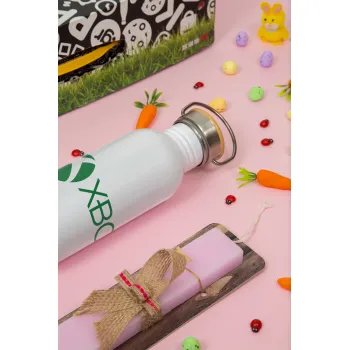 xbox, Easter Set, SS Metallic water bottle (620ml, stainless steel) & scented flat Easter candle (30cm) (PINK)