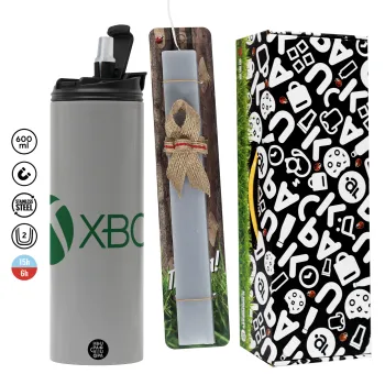 xbox, Easter candle with Grey Tumbler Thermo 600ml & aromatic flat candle (30cm) (GREY)