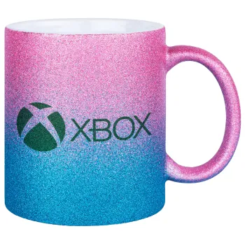 xbox, Κούπα Χρυσή/Μπλε Glitter, κεραμική, 330ml