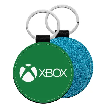 xbox, Μπρελόκ Δερματίνη, στρογγυλό ΜΠΛΕ (5cm)
