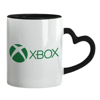 xbox, Κούπα καρδιά χερούλι μαύρη, κεραμική, 330ml
