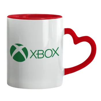 xbox, Κούπα καρδιά χερούλι κόκκινη, κεραμική, 330ml