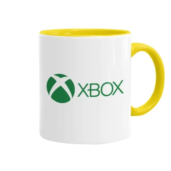xbox, Κούπα χρωματιστή κίτρινη, κεραμική, 330ml