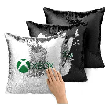 xbox, Μαξιλάρι καναπέ Μαγικό Μαύρο με πούλιες 40x40cm περιέχεται το γέμισμα