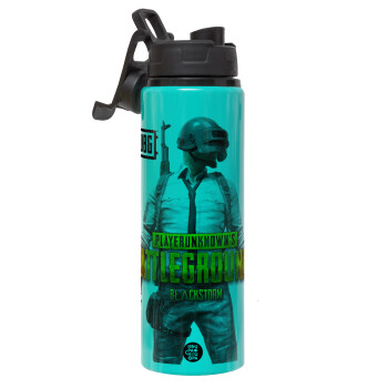 PUBG battleground royale, Metallic water bottle with safety lid, 850ml aluminum