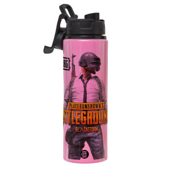 PUBG battleground royale, Metallic water bottle with safety lid, 850ml aluminum