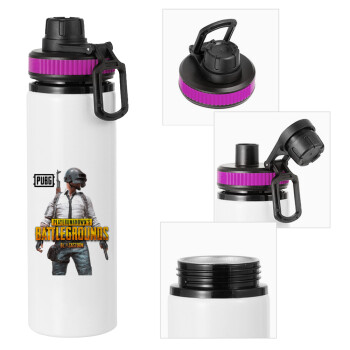 PUBG battleground royale, Metallic water bottle with safety lid, 850ml aluminum