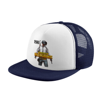 PUBG battleground royale, Καπέλο Soft Trucker με Δίχτυ Dark Blue/White 