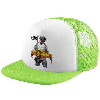 PUBG battleground royale, Καπέλο Soft Trucker με Δίχτυ Πράσινο/Λευκό