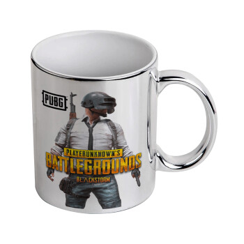 PUBG battleground royale, Κούπα κεραμική, ασημένια καθρέπτης, 330ml