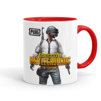 PUBG battleground royale, Κούπα χρωματιστή κόκκινη, κεραμική, 330ml