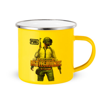 PUBG battleground royale, Κούπα Μεταλλική εμαγιέ Κίτρινη 360ml