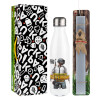 Easter candle, metallic white thermos bottle (500ml) & aromatic flat candle (30cm) (GRAY)