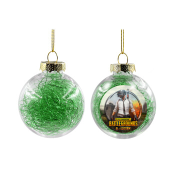 PUBG battleground royale, Χριστουγεννιάτικη μπάλα δένδρου διάφανη με πράσινο γέμισμα 8cm