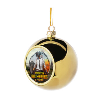 PUBG battleground royale, Golden Christmas tree ball ornament 8cm