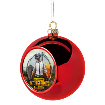 PUBG battleground royale, Χριστουγεννιάτικη μπάλα δένδρου Κόκκινη 8cm