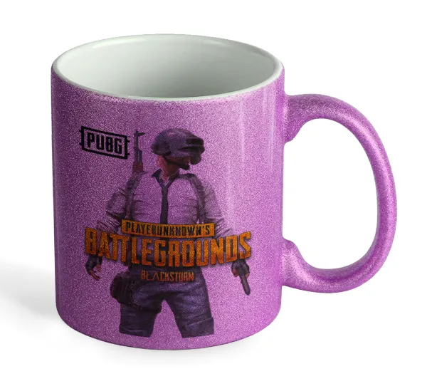 PUBG battleground royale — Κούπα Μωβ Glitter που γυαλίζει, κεραμική, 330ml