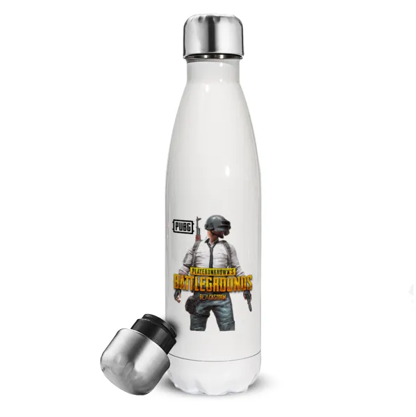 PUBG battleground royale — Metal mug thermos White (Stainless steel), double wall, 500ml