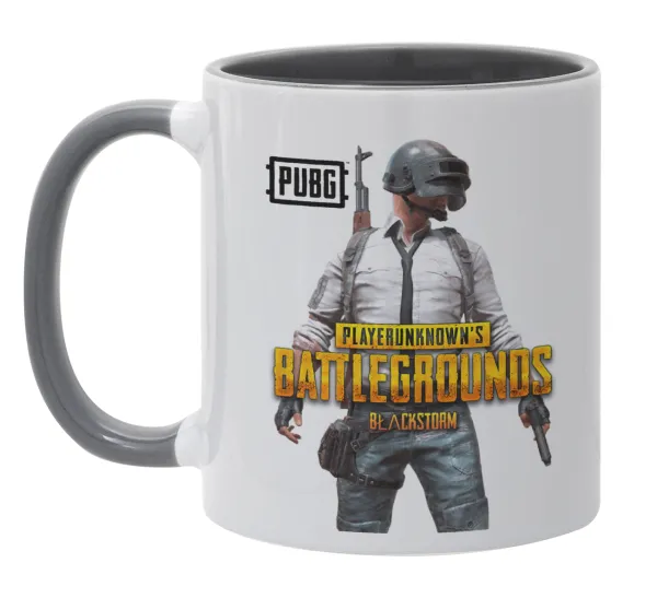 PUBG battleground royale — Κούπα χρωματιστή γκρι, κεραμική, 330ml