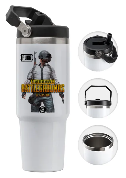 PUBG battleground royale — 30oz stainless Steel Tumbler with Handle