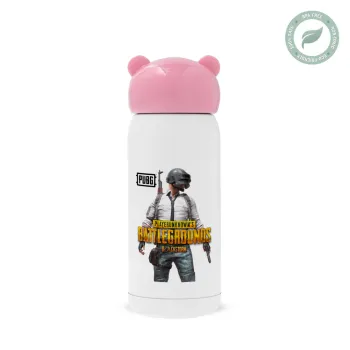 PUBG battleground royale, Pink stainless steel thermal flask, 320ml