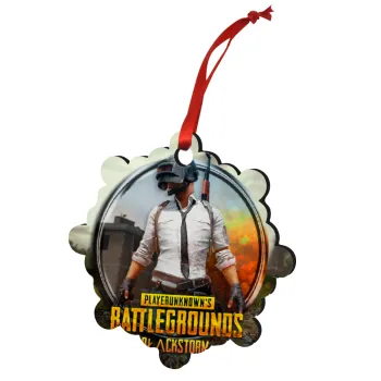PUBG battleground royale, Christmas ornament snowflake wooden 7.5cm