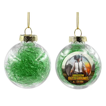 PUBG battleground royale, Transparent Christmas tree ball ornament with green filling 8cm