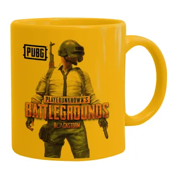 PUBG battleground royale, Κούπα, κεραμική κίτρινη, 330ml
