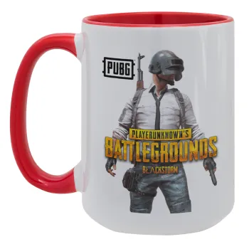 PUBG battleground royale, Κούπα Mega 15oz, κεραμική Κόκκινη, 450ml