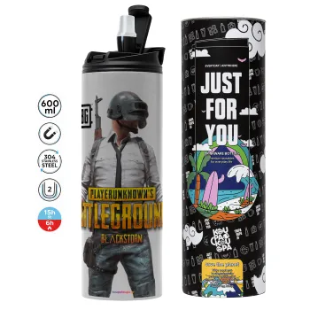 PUBG battleground royale, Tumbler stainless steel GREY 600ml