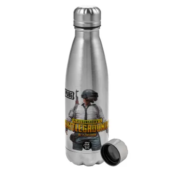 PUBG battleground royale, Metallic water bottle, stainless steel, 750ml