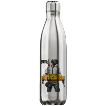 PUBG battleground royale, Μεταλλικό παγούρι θερμός Inox (Stainless steel), διπλού τοιχώματος, 750ml