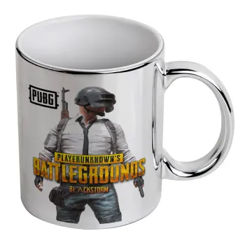 PUBG battleground royale, Mug ceramic, silver mirror, 330ml