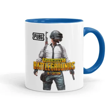 PUBG battleground royale, Mug colored blue, ceramic, 330ml