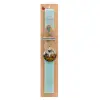 Easter Set, wooden keychain & aromatic flat Easter candle (30cm) (TURQUOISE)