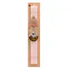 Easter Set, wooden keychain & scented flat Easter candle (30cm) (PINK)