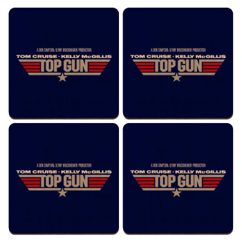 Top Gun, ΣΕΤ x4 Σουβέρ ξύλινα τετράγωνα plywood (9cm)
